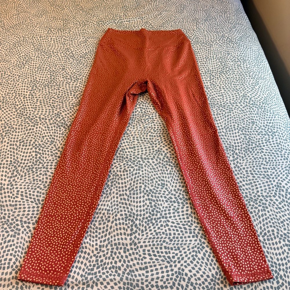 BuffBunny | Burnt Orange with gold Polka Dot Leggings